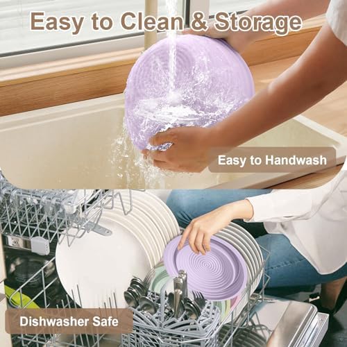 4PC Silicone Sourdough Bread Proofing Baskets 9 Collapsible Oven Microwave Safe Non-Stick