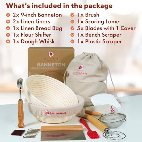 Perfect for Baking Sourdough Bread Proofing Basket Set