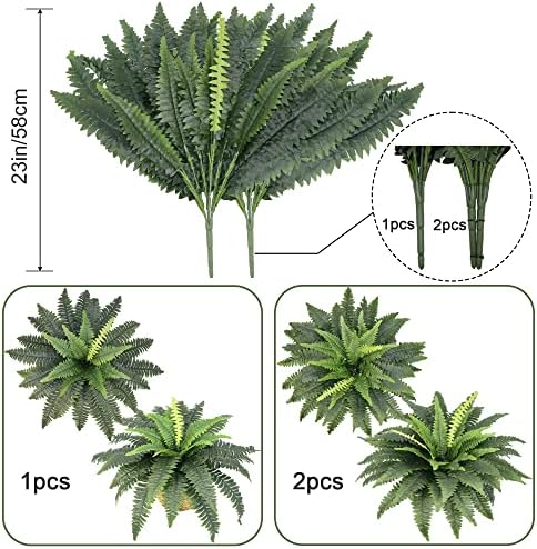 Large Fake Ferns with Silk Leaves Boston Fern Bundle