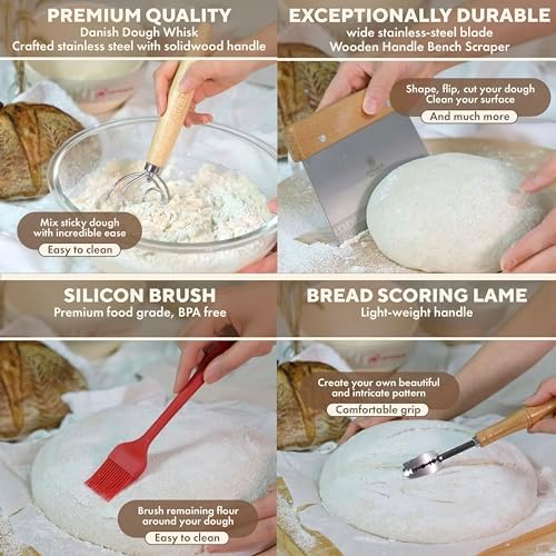 Perfect for Baking Sourdough Bread Proofing Basket Set