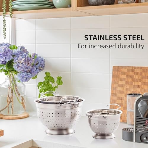 OVENTE Premium Stainless Steel Colander Set of 3