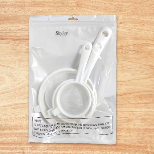 3-Piece Fine Mesh Strainer Set with Handles for Baking Cooking