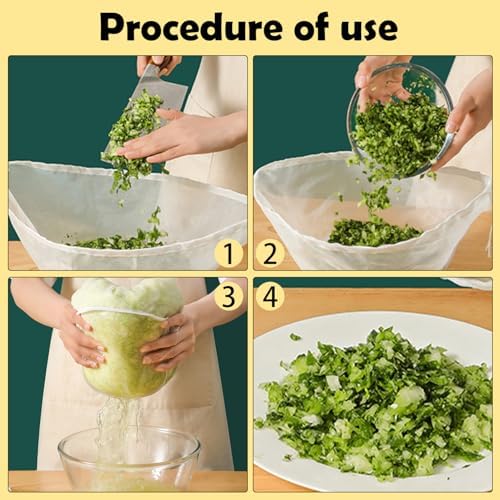 3-Piece Reusable Straining Bags for Kitchen