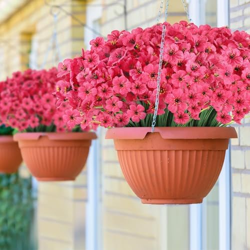 22 Bunches of Outdoor Artificial Flowers Rose Red