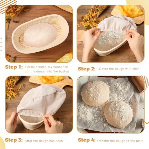 12 Set Bread Proofing Baskets Professional Baking Kit for Sourdough French Bread