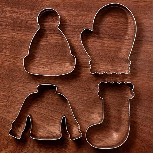 LILIAO Winter Holiday Cookie Cutter Set Ugly Sweater Stocking Hat Mitten