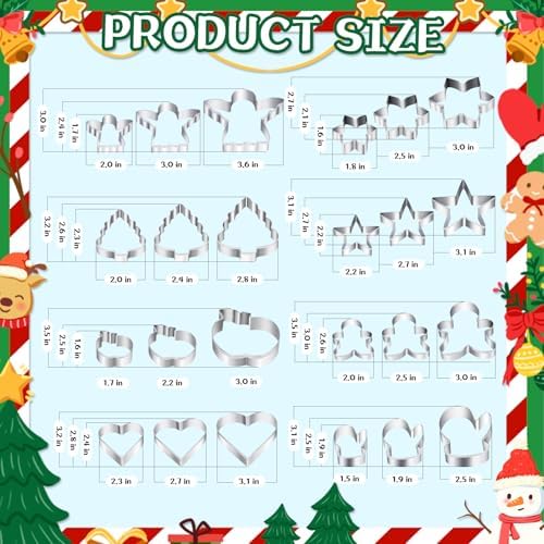 24-Piece Christmas Cookie Cutters Set