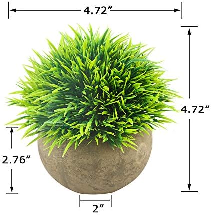 Svenee Mini Artificial Plants Plastic Fake Green Grass Topiary