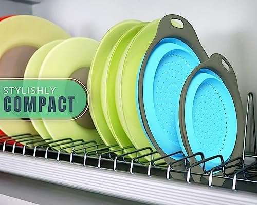 Perfect Pasta Veggie Strainer Set - Collapsible Silicone Kitchen Strainer for Home Campers