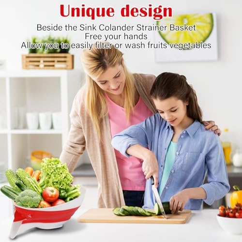 AvoDov Multifunctional Drain Basket with Spout Kitchen Colander Strainer