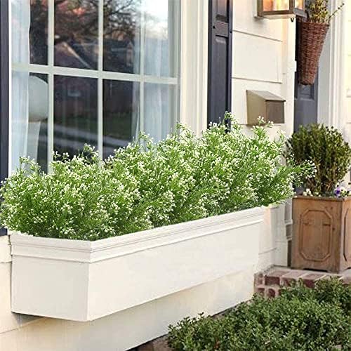 8 Pcs Outdoor Artificial Flowers Anti-Seasonal arrangements White