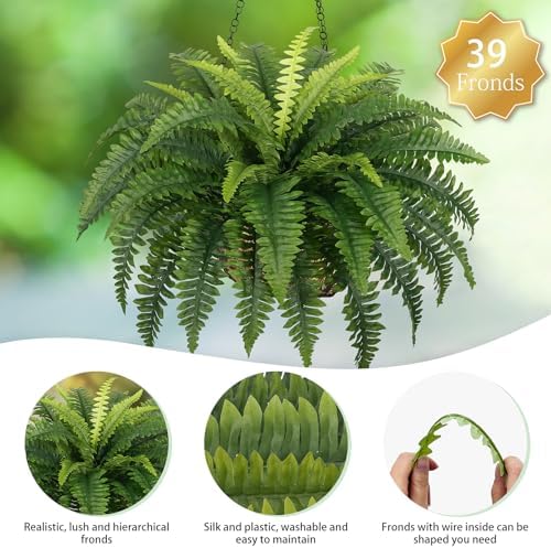 Artificial Boston Ferns 35 Large Fake Fern Set