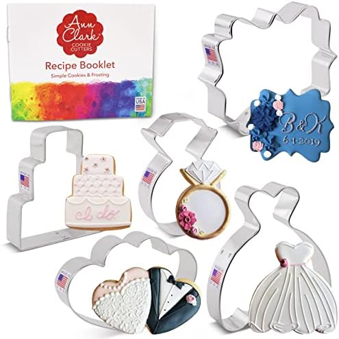 Ann Clark Wedding Cookie Cutters 5-Piece Set Made in USA
