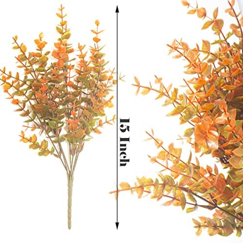 10-Pack Fall Boxwood Artificial Plants for Autumn Decorations