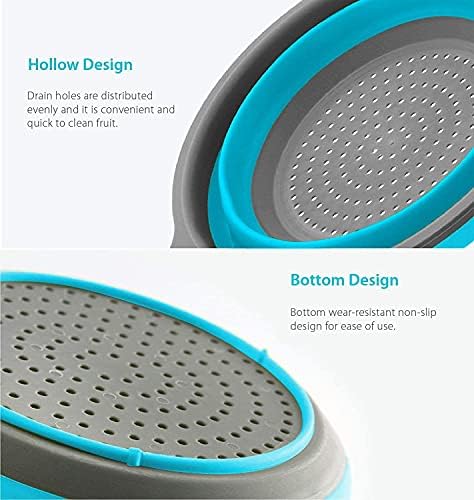 dDLuck Foldable Silicone Strainer Colander - Space-Saving Kitchen Tool