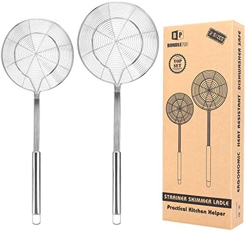 Pack of 2 Large Spider Strainer Stainless Steel Kitchen Utensils