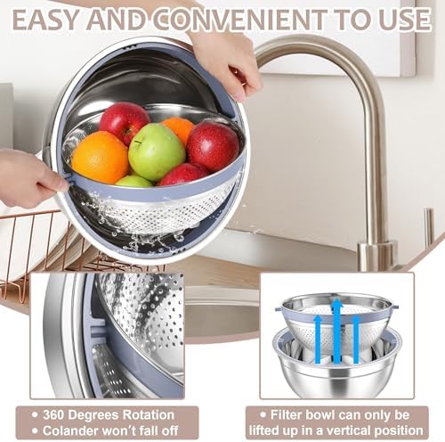 E-far Colander Set with Mixing Bowl for Kitchen Use