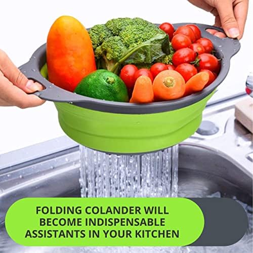 High-Quality Silicone Collapsible Strainer with Handles for Kitchen
