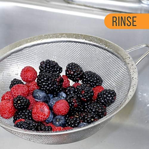 Set of 4 Stainless Steel Strainers for Sifting Straining and more