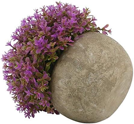 Ogrmar Mini Plastic Artificial Plants Grass 47 in a Pot Purple