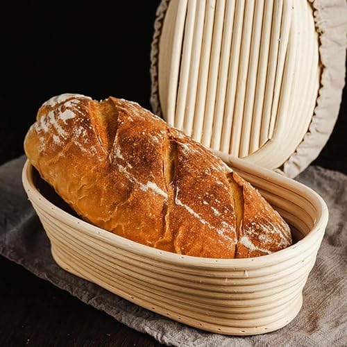 Sourdough Proofing Basket Set for 10-inch Ovals 2-Piece