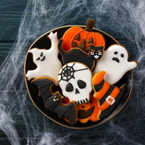 Halloween Cookie Cutters Set - 9 Piece Metal Shapes for Baking and Crafting