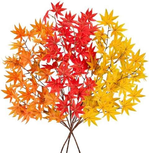 3Pcs Fall Artificial Maple Leaves Branches for Home