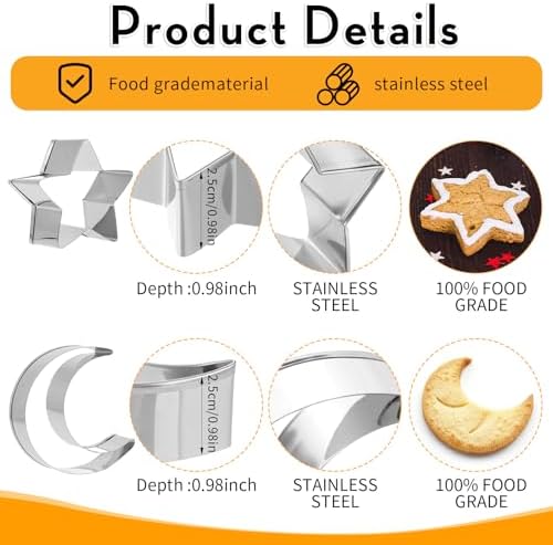 LLOUSSAK Star and Moon Cookie Cutter Set
