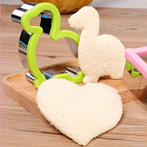Magigift Sandwich Cutter Set with Dinosaur Heart Star Shapes