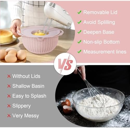 4 in 1 Colander with Mixing Bowl Set Pink