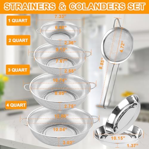 Premium Stainless Steel Colander Set