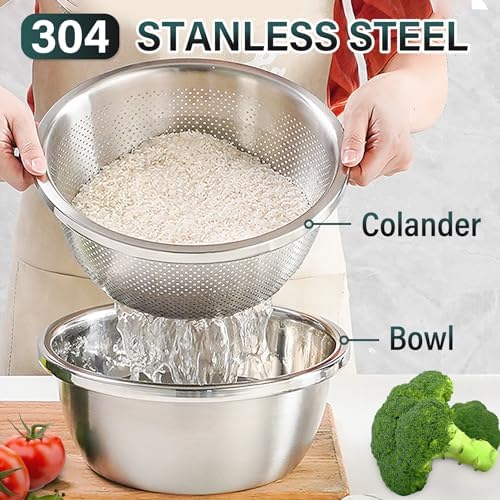 Perfectly Durable 304 Stainless Steel Colander Bowl Set