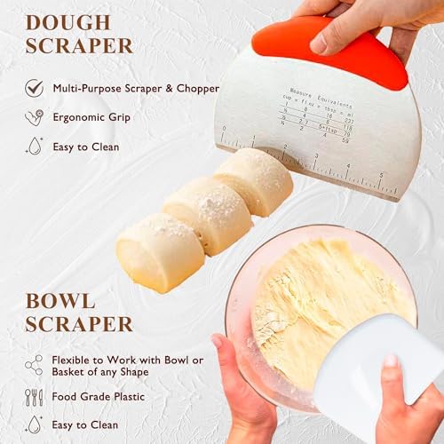BANTBSKT Complete Sourdough Starter Kit with Glass Jar Recipe Book