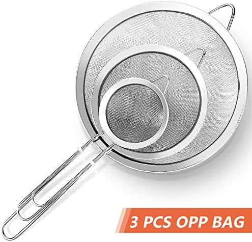 3-Piece Stainless Steel Strainer Set with Handles