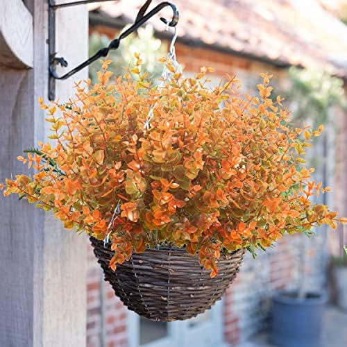10-Pack Fall Boxwood Artificial Plants for Autumn Decorations