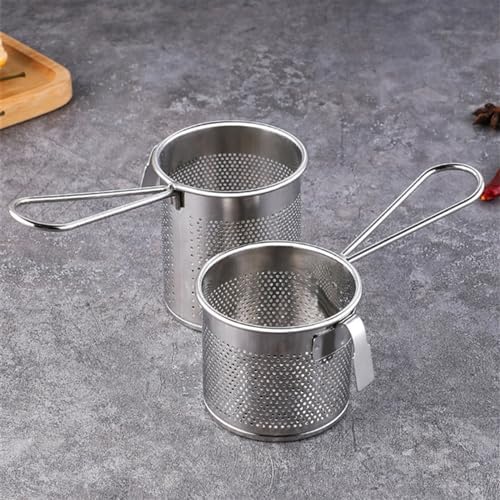 Stainless Steel Hot Pot Colander with Hook for Pasta and French Fries