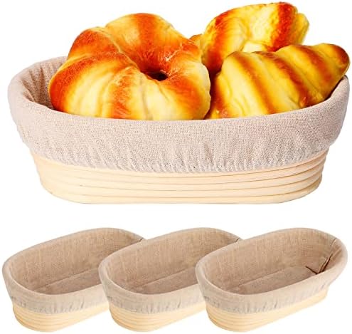 Ideal for Sharing 4 Rattan Proofing Basket Set for Baking