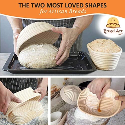 Sourdough Bread Starter Kit with Easy Proofing Baskets Dough Whisk More