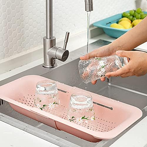 Collapsible Plastic Colander with Extendable Length for Kitchen Use 143-194 inch