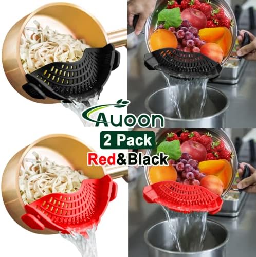 AUOON Trick-Down silicone Colander Compact Multi-Purpose
