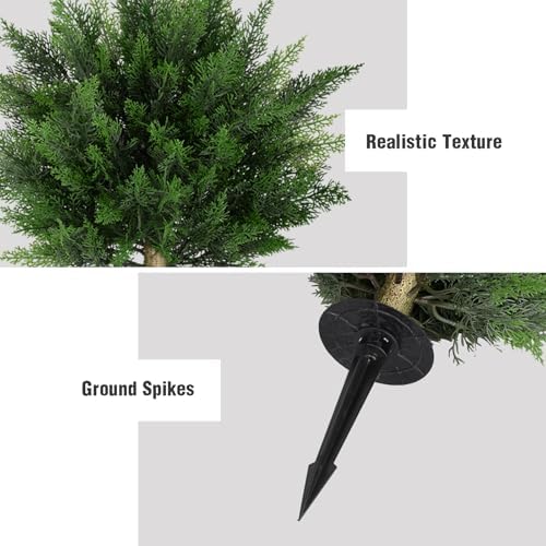 2835 Inch Set of 2 Realistic Artificial Cypress Topiary Trees