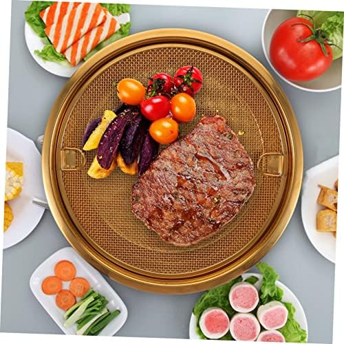 2pc Stainless Steel Strainer Pan Golden Silver Design Durable for Cooking Serving