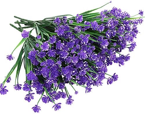 ArtBloom Outdoor Artificial Flowers 8 Bundles Purple