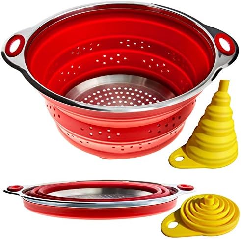 Collapsible Colander Funnel for RV Storage
