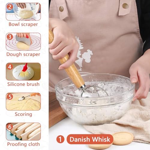 PeacePeo Sourdough Starter Kit with Proofing Baskets