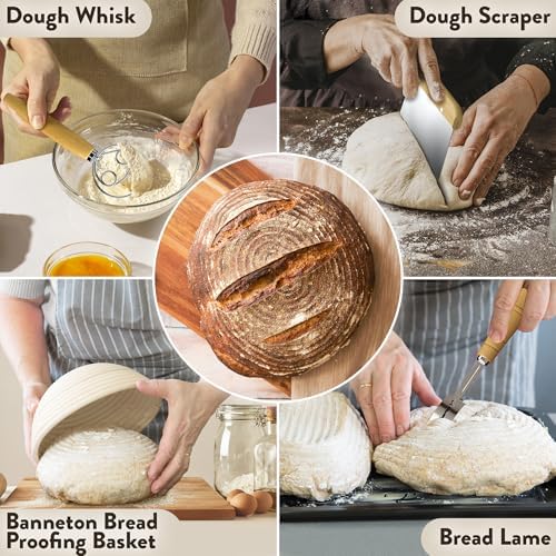 Complete Bread Proofing Baskets Set - Premium Sourdough Kit
