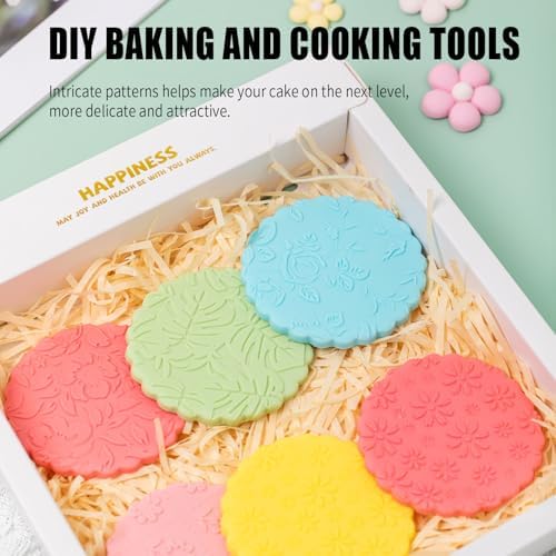 3 Pcs Vibrant Retro Floral Fondant Impression Mats Cookie Embosser Set