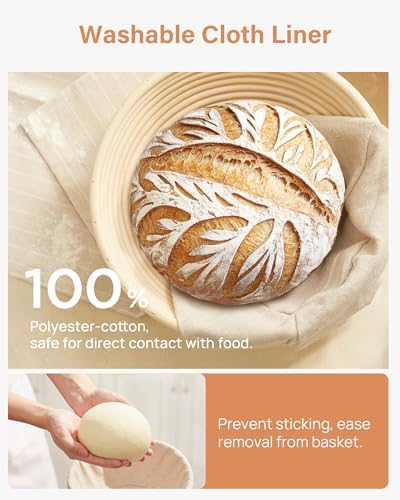Sourdough Bakers Best S 2x9 Round Banneton Proofing Basket Set