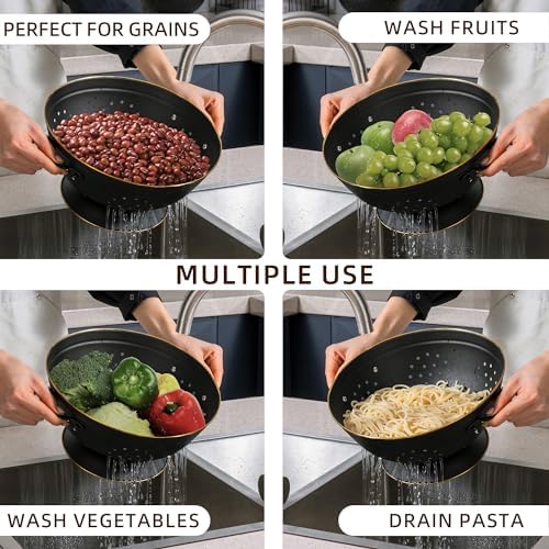 BeFare Metal Colander Set of 2 Matte Black