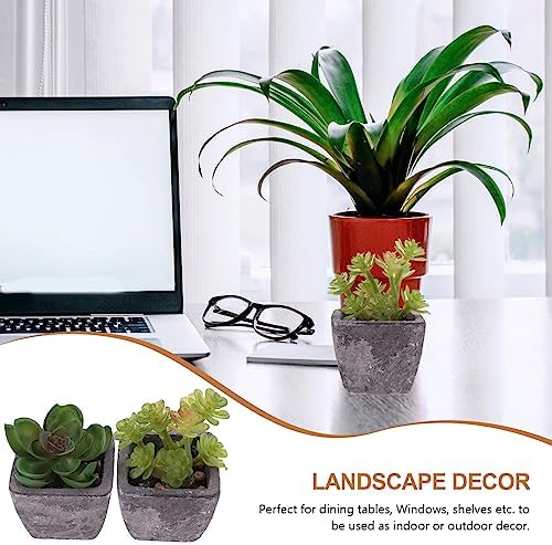 2PCS Fake Succulents Miniature Potted Succulents